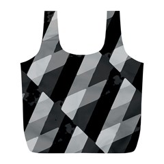 Black And White Grunge Striped Pattern Full Print Recycle Bags (l)  by dflcprints