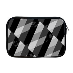 Black And White Grunge Striped Pattern Apple MacBook Pro 17  Zipper Case