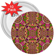 Jungle Flowers In Paradise  Lovely Chic Colors 3  Buttons (10 Pack)  by pepitasart