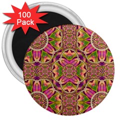 Jungle Flowers In Paradise  Lovely Chic Colors 3  Magnets (100 Pack) by pepitasart