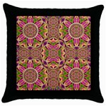 Jungle Flowers In Paradise  Lovely Chic Colors Throw Pillow Case (Black) Front