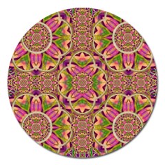 Jungle Flowers In Paradise  Lovely Chic Colors Magnet 5  (round) by pepitasart