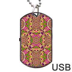 Jungle Flowers In Paradise  Lovely Chic Colors Dog Tag Usb Flash (two Sides) by pepitasart