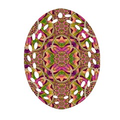 Jungle Flowers In Paradise  Lovely Chic Colors Oval Filigree Ornament (two Sides) by pepitasart