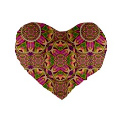 Jungle Flowers In Paradise  Lovely Chic Colors Standard 16  Premium Heart Shape Cushions by pepitasart