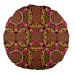 Jungle Flowers In Paradise  Lovely Chic Colors Large 18  Premium Flano Round Cushions Front