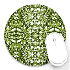 Stylized Nature Print Pattern Round Mousepads by dflcprints