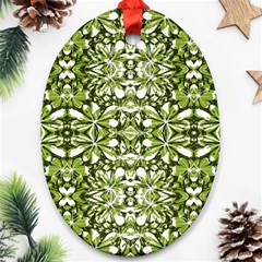 Stylized Nature Print Pattern Ornament (oval) by dflcprints