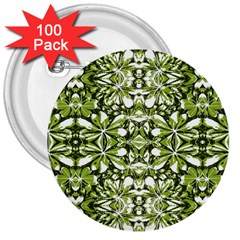 Stylized Nature Print Pattern 3  Buttons (100 Pack)  by dflcprints