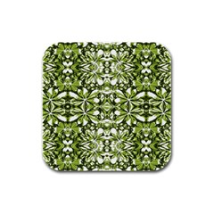 Stylized Nature Print Pattern Rubber Square Coaster (4 Pack)  by dflcprints