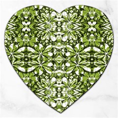 Stylized Nature Print Pattern Jigsaw Puzzle (heart) by dflcprints