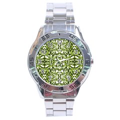 Stylized Nature Print Pattern Stainless Steel Analogue Watch by dflcprints