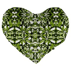 Stylized Nature Print Pattern Large 19  Premium Heart Shape Cushions by dflcprints