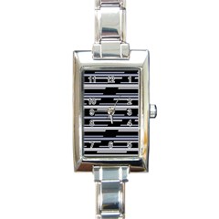 Skewed Stripes Pattern Design Rectangle Italian Charm Watch by dflcprints