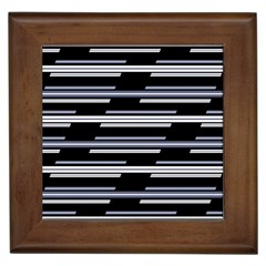 Skewed Stripes Pattern Design Framed Tiles by dflcprints