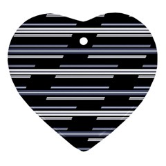 Skewed Stripes Pattern Design Ornament (heart) by dflcprints