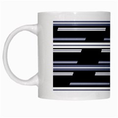 Skewed Stripes Pattern Design White Mugs by dflcprints