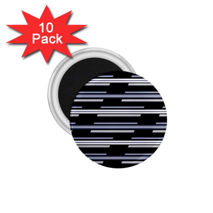 Skewed Stripes Pattern Design 1.75  Magnets (10 pack) 