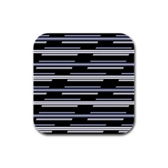 Skewed Stripes Pattern Design Rubber Square Coaster (4 Pack)  by dflcprints