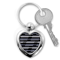 Skewed Stripes Pattern Design Key Chains (heart)  by dflcprints