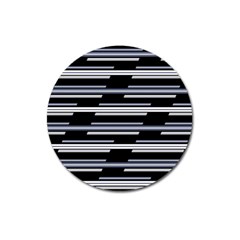 Skewed Stripes Pattern Design Magnet 3  (round) by dflcprints