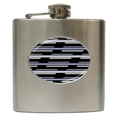 Skewed Stripes Pattern Design Hip Flask (6 Oz) by dflcprints