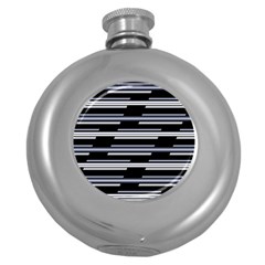 Skewed Stripes Pattern Design Round Hip Flask (5 Oz) by dflcprints