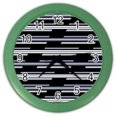 Skewed Stripes Pattern Design Color Wall Clocks by dflcprints