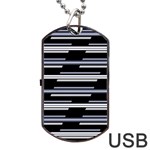 Skewed Stripes Pattern Design Dog Tag USB Flash (Two Sides) Front