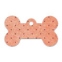 Dot Peach Dog Tag Bone (one Side) by snowwhitegirl