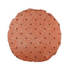 Dot Peach Standard 15  Premium Round Cushions by snowwhitegirl