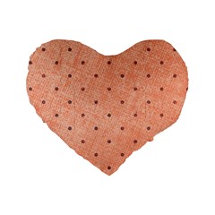 Dot Peach Standard 16  Premium Heart Shape Cushions by snowwhitegirl