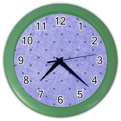 Dot Blue Color Wall Clocks by snowwhitegirl