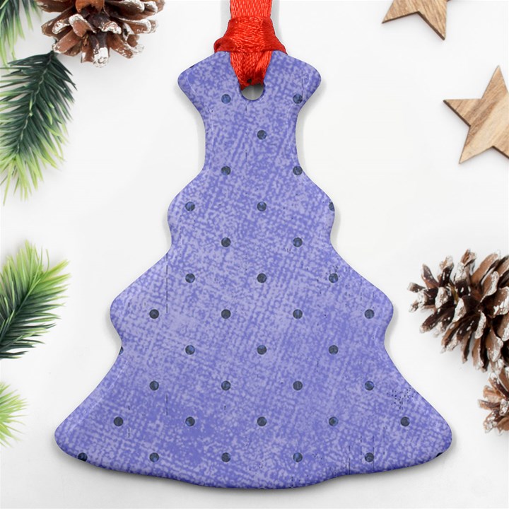 Dot Blue Christmas Tree Ornament (Two Sides)