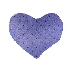 Dot Blue Standard 16  Premium Heart Shape Cushions by snowwhitegirl