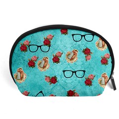 Vintage Glasses Blue Accessory Pouches (large)  by snowwhitegirl