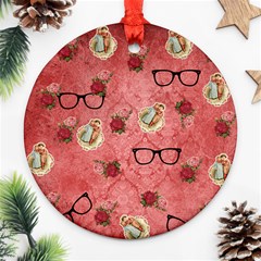 Vintage Glasses Rose Ornament (round) by snowwhitegirl