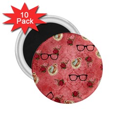 Vintage Glasses Rose 2.25  Magnets (10 pack) 