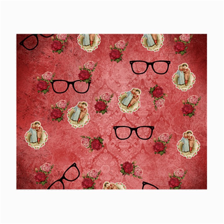 Vintage Glasses Rose Small Glasses Cloth