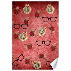 Vintage Glasses Rose Canvas 20  X 30   by snowwhitegirl