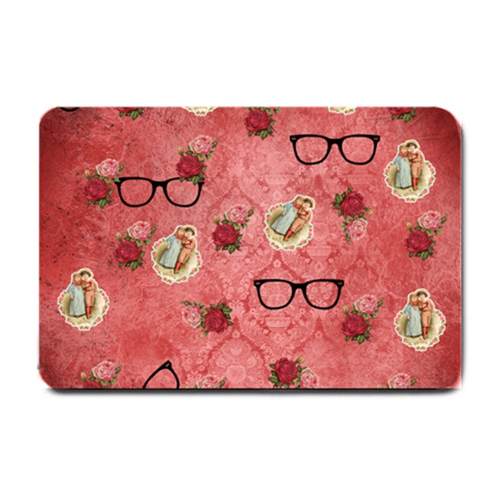 Vintage Glasses Rose Small Doormat 