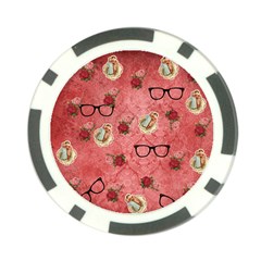 Vintage Glasses Rose Poker Chip Card Guard by snowwhitegirl