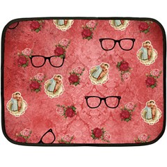 Vintage Glasses Rose Double Sided Fleece Blanket (mini)  by snowwhitegirl