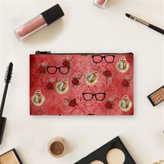 Vintage Glasses Rose Cosmetic Bag (Small) 