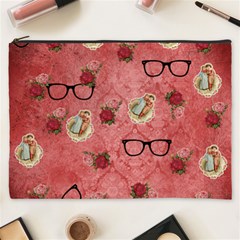 Vintage Glasses Rose Cosmetic Bag (XXXL) 