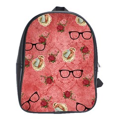 Vintage Glasses Rose School Bag (xl) by snowwhitegirl