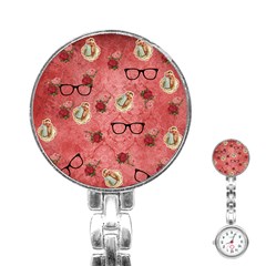 Vintage Glasses Rose Stainless Steel Nurses Watch