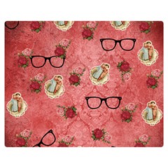 Vintage Glasses Rose Double Sided Flano Blanket (medium)  by snowwhitegirl