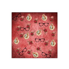 Vintage Glasses Rose Satin Bandana Scarf