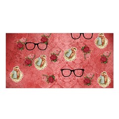 Vintage Glasses Rose Satin Shawl